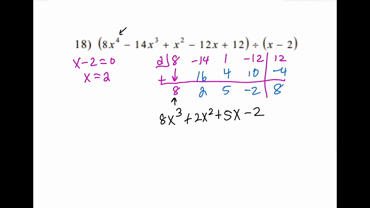5.3B Synthetic Division of Polynomials (Algebra 2)