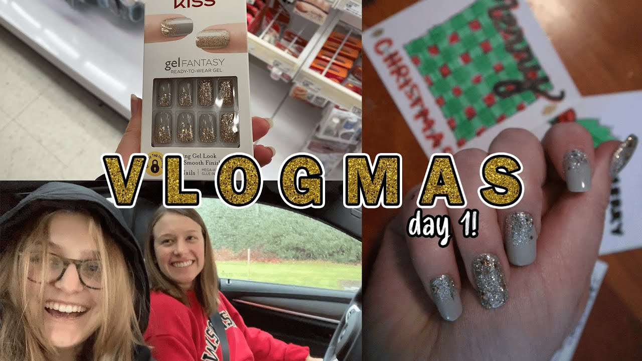 VLOGMAS DAY 1!! | Holiday Manicure!