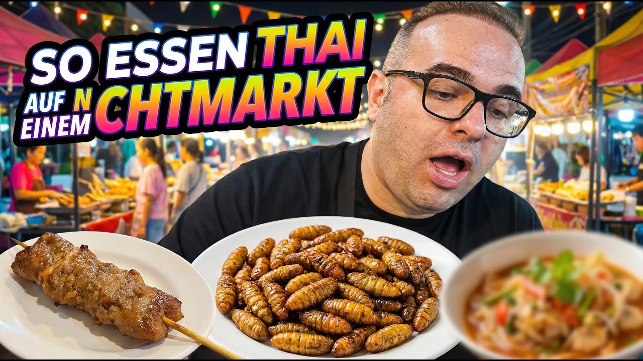 So essen Thais auf einem lokalen Nachtmarkt in Bangkok 🇹🇭
