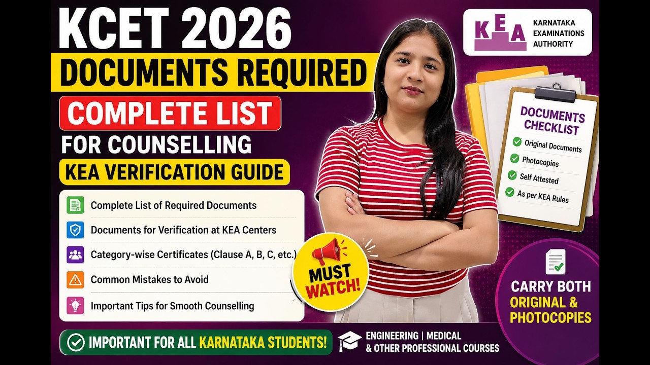 KCET 2026 Documents Required 📄 Complete List for Counselling | KEA Verification Guide