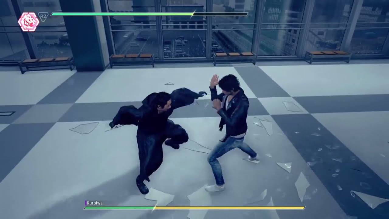 Judgment - glitched Kuroiwa mid-fight cutscene