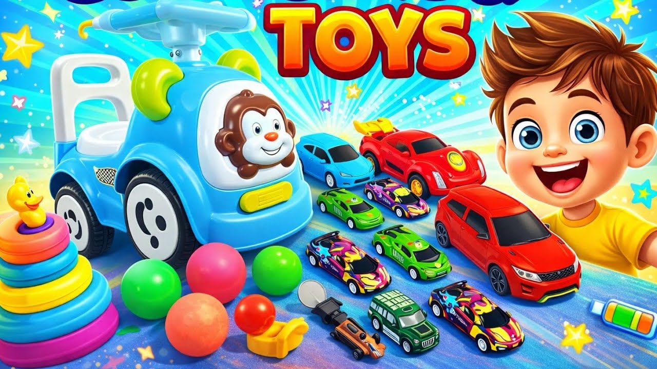 Toy Cars Race 🚗💨 | Colorful Kids Toys Fun Video