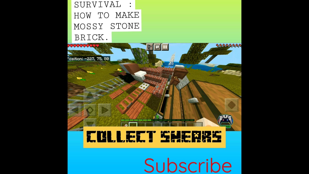 SURVIVAL : HOW TO MAKE MOSSY STONE BRICK. 