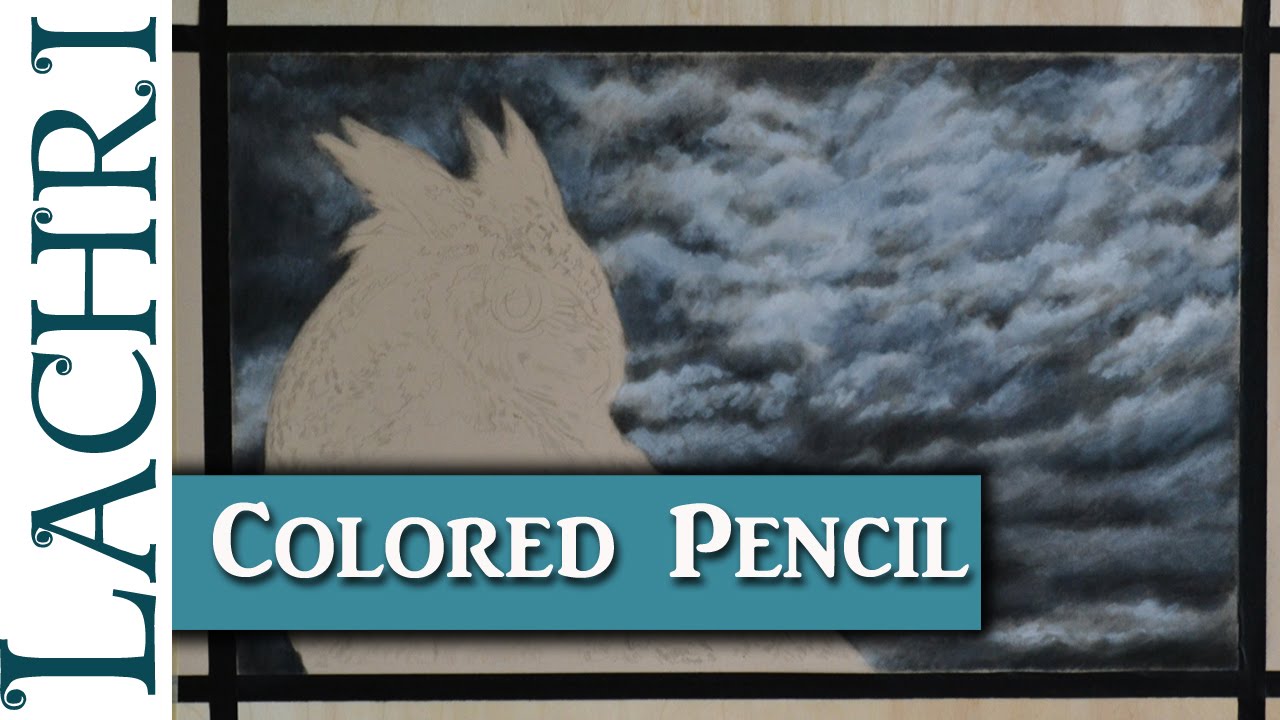 Drawing storm clouds in colored pencil w/ Lachri