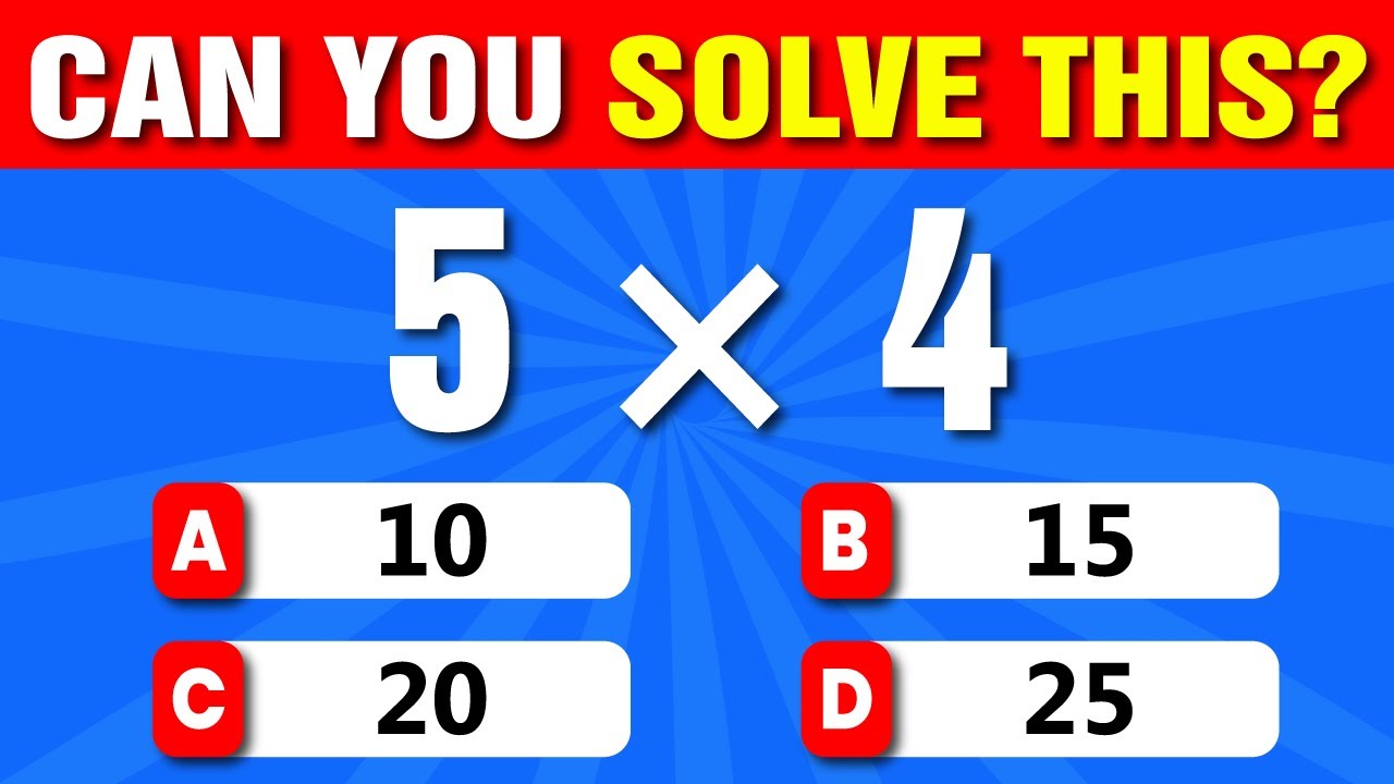 Can You Pass This Math Quiz? ×÷🧠 Easy Level | Multiplication and Division