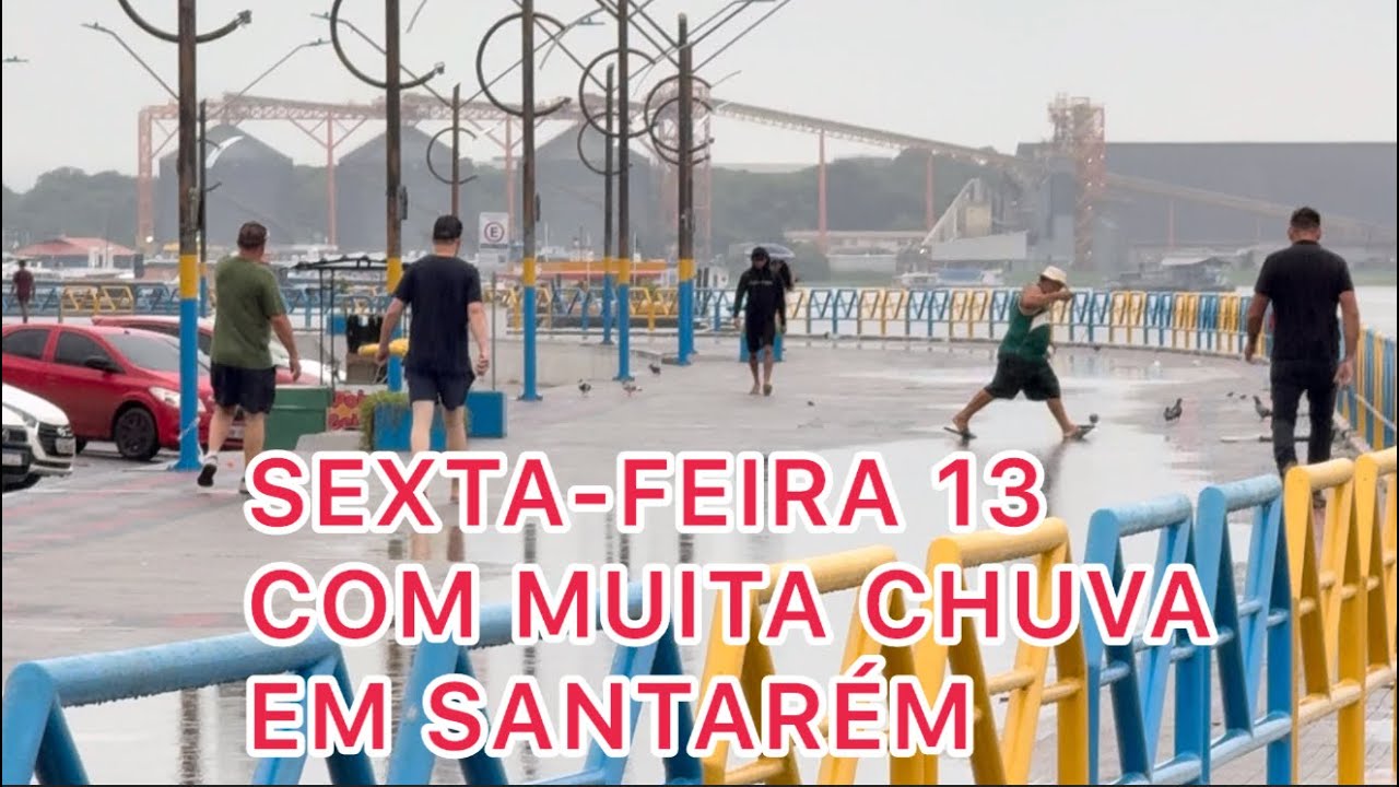 Manhã de sexta-feira 13 com muita chuva em Santarém!