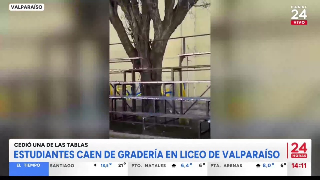 [24 HORAS TARDE] ACCIDENTE EN EL LICEO 1 DE VALPARAÍSO: COLEGIO DE PROFESORES DENUNCIA NEGLIGENCIA