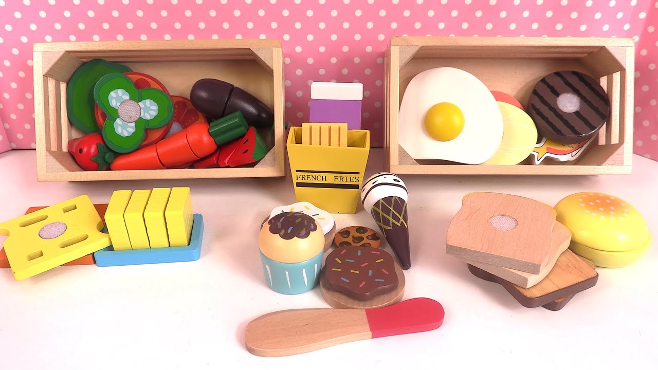 Jeu d’Imitation en Bois Aliments Fruits Légumes Protéines