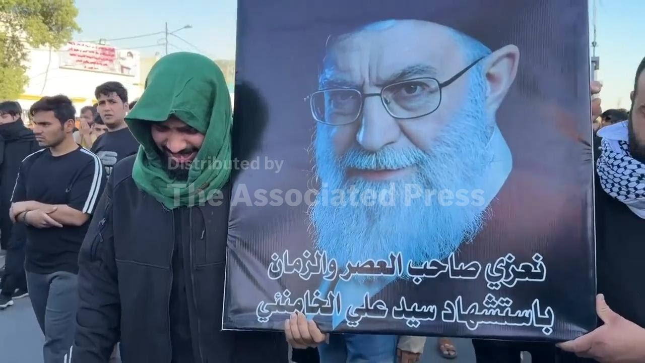 Hundreds of Iraqis take part in symbolic funeral for Khamenei in Baghdad