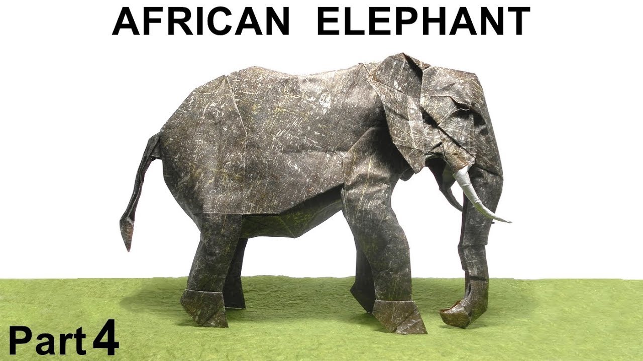 Origami African Elephant (Shuki Kato) part 4