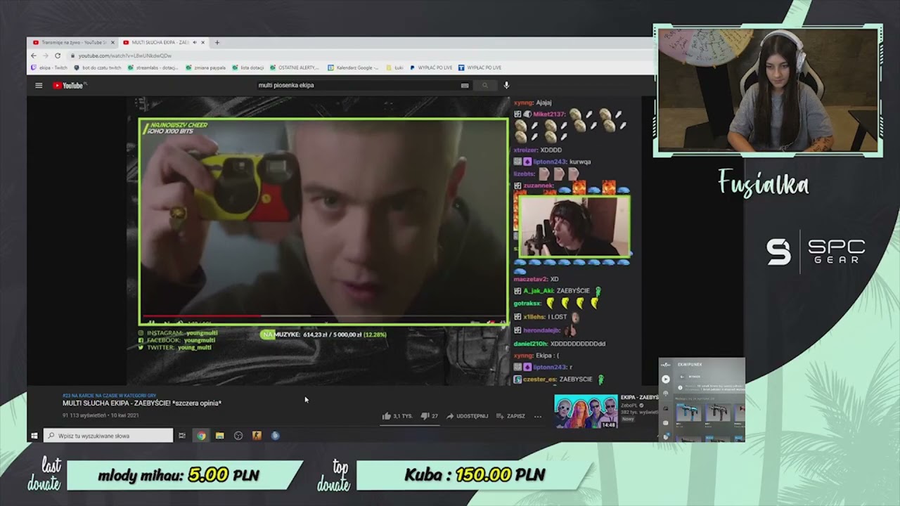 KASIA ogląda reakcję MULTI na nutę EKIPY - ZAEBYŚCIE | LIVE FUSIALKA