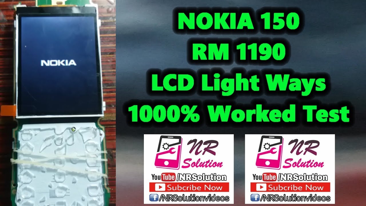 Nokia 150 Rm 1190 LCD Light Ways 100% Worked Tested