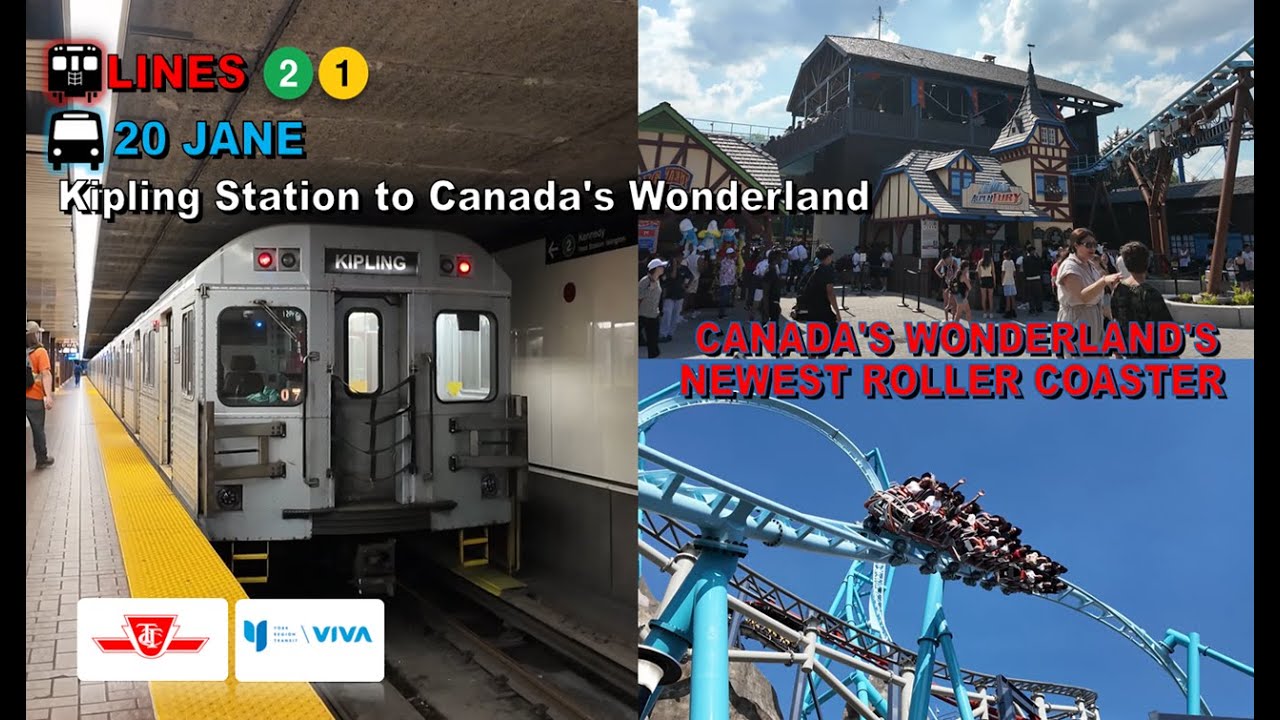 TTC & YRT POV Walk: Kipling Station to Canada's Wonderland (AlpenFury Roller Coaster Opening)