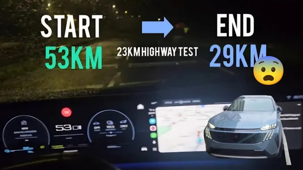 Peugeot 5008e 210hp!! Real Range Test in Heavy Rain (53km to 29km)​⚠️​😱