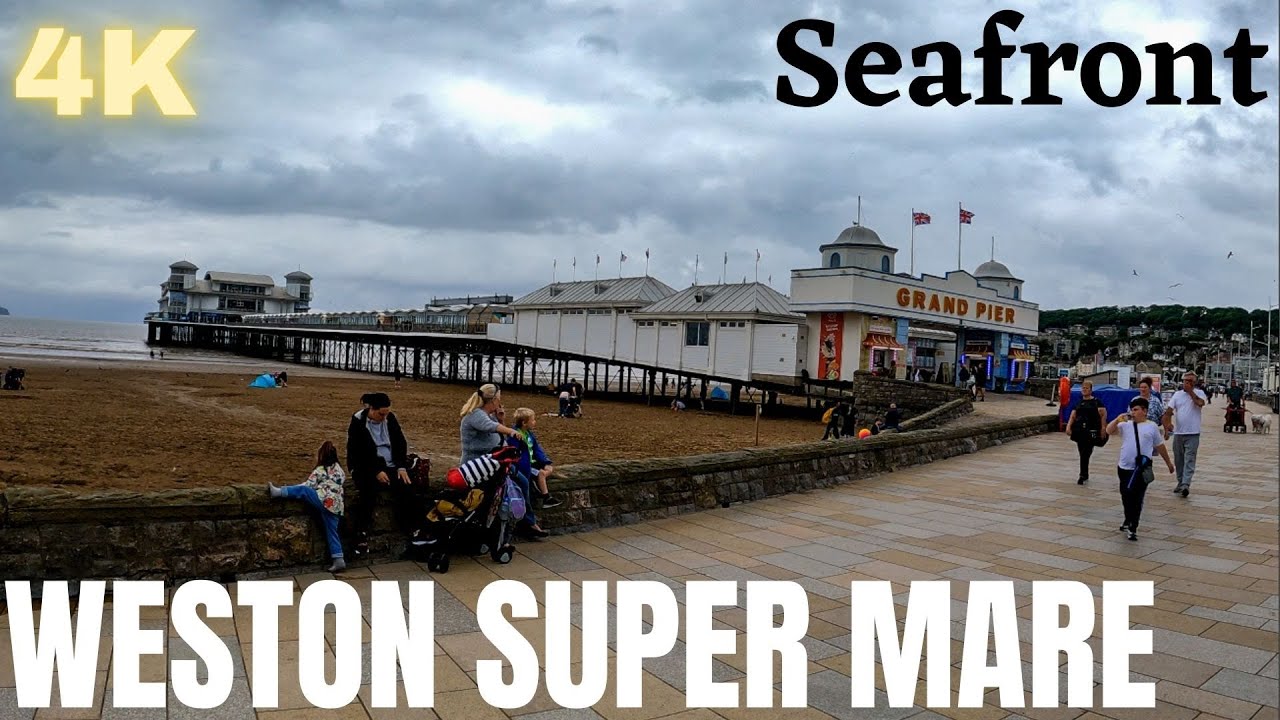 A walk through WESTON SUPER MARE -  Full  Promenade and Grand Pier Tour