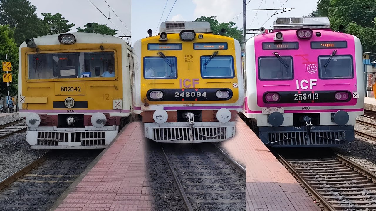 😱 Defferent Models of EMU & Express Trains Crossing Action at HINDMOTOR Station.🔥 