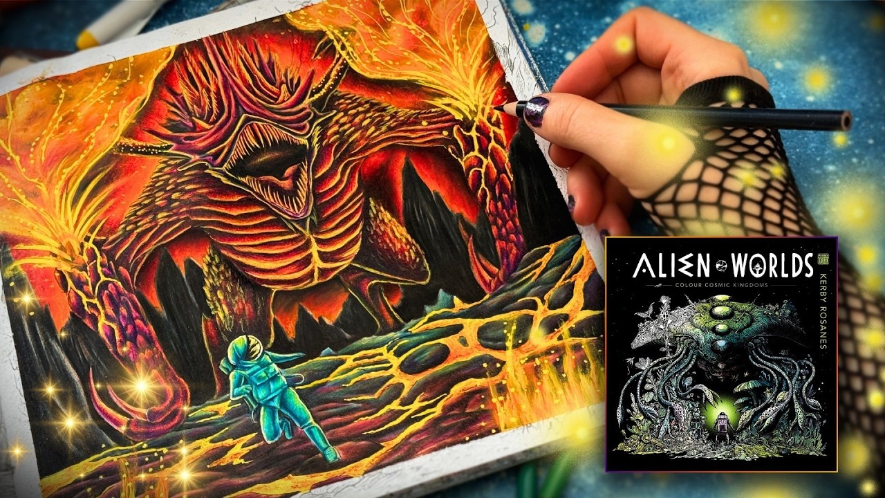 One Small Change Made a Big Difference | Kerby Rosanes' Alien Worlds | Adult Mixed Media Coloring