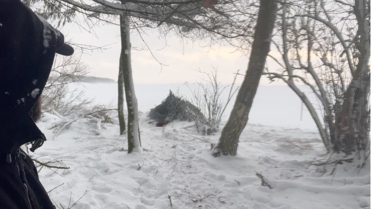 Wędziłem polędwicę z sarny w zamieci śnieżnej ❄️ | Leśna wędzarnia DIY w ekstremach #bushcraft