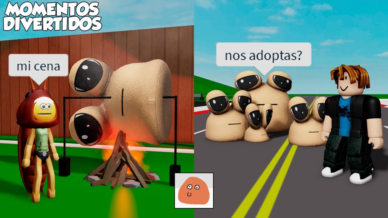 BROOKHAVEN MOMENTOS DIVERTIDOS VESTIDOS DE POU (ROBLOX)