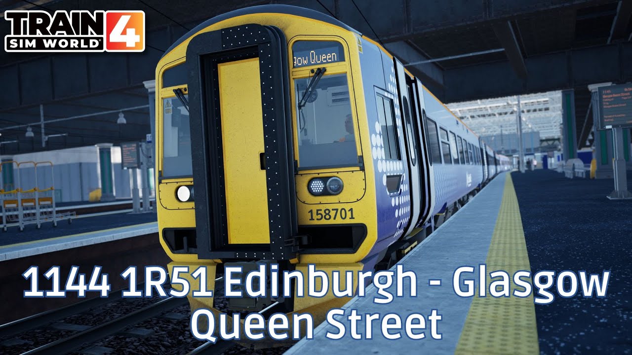 1144 1R51 Edinburgh - Glasgow Queen Street - ScotRail Express - Class 158 - #TrainSimWorld4