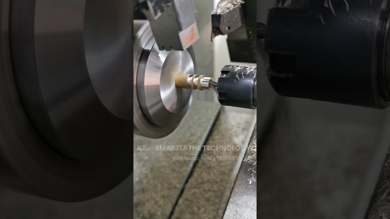 Have a look at how high-speed dual-channel slant bed CNC lathe machining workpiece#cnclathemachine