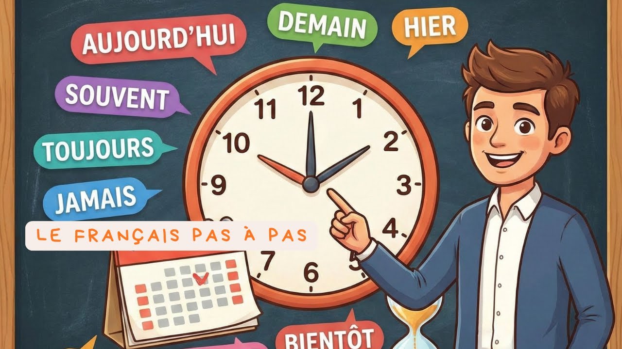 Leçon1: Les adverbes de temps/Time adverbes #apprendrelefrançais #adverbesdetemps  #timeadverbs