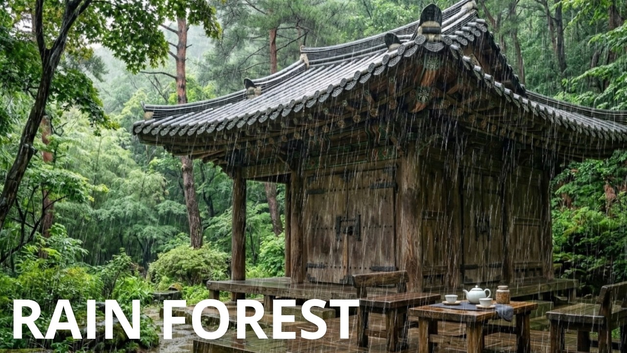 Heavy Rain & Thunder in Forest 0ld House | Calming Forest Sounds for Deep Rest