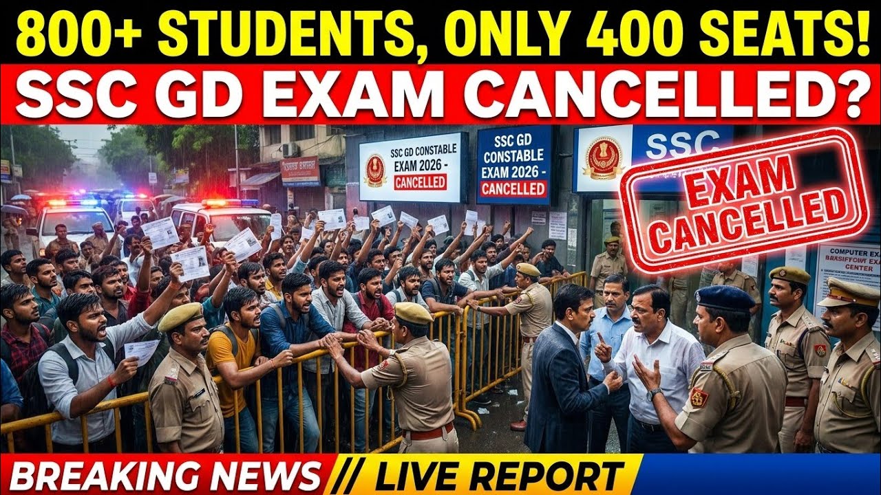 SSC GD 2026 exam cancelled in Kanpur after massive mismanagement shocked students 😳