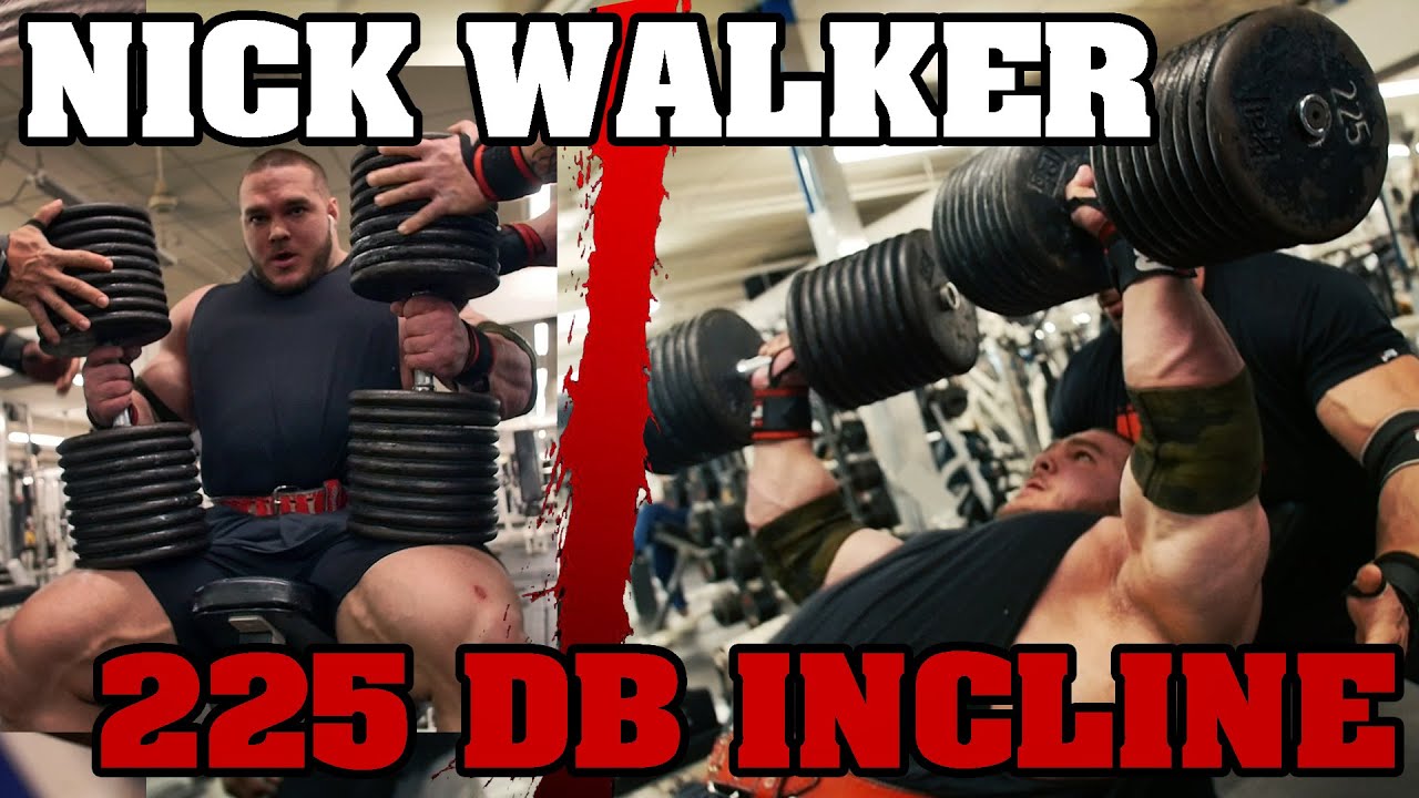Nick Walker 225 lb. Dumbbell Incline Press (Heaviest Ever?!)