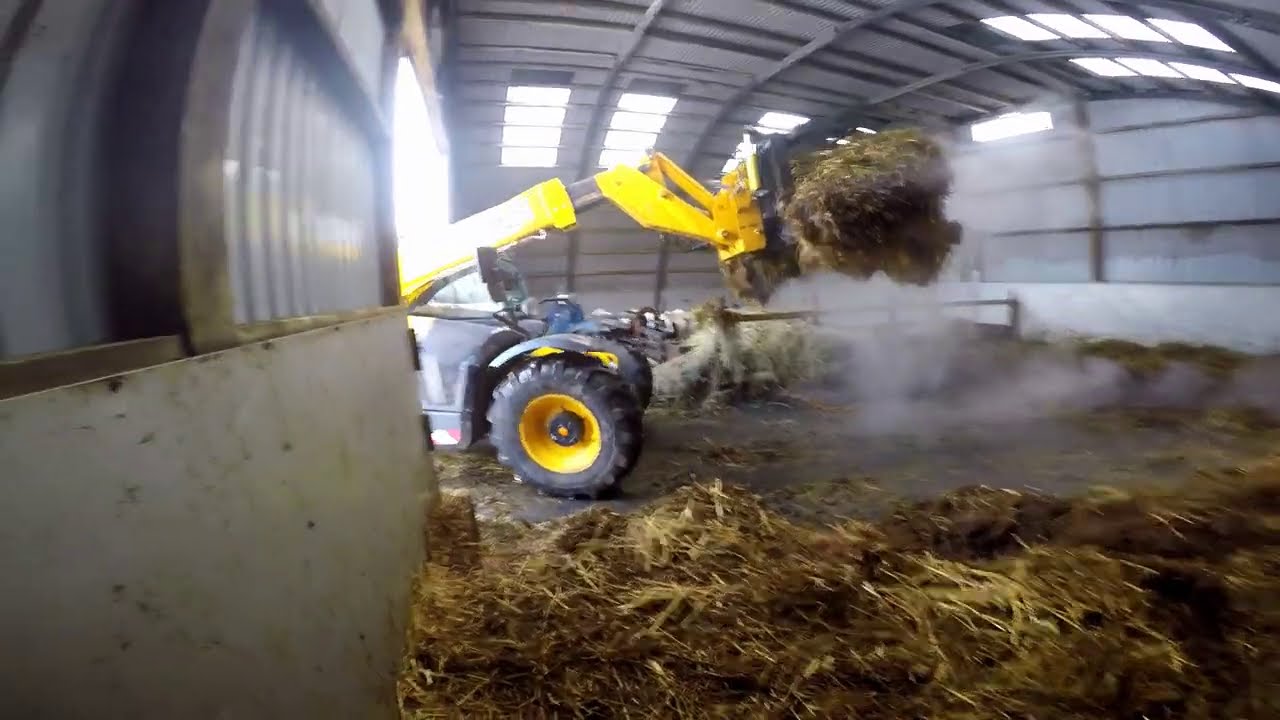 VLOG #3/ Wyrzucanie obornika z hali lukowej od jalowek/ Jcb 531-70/