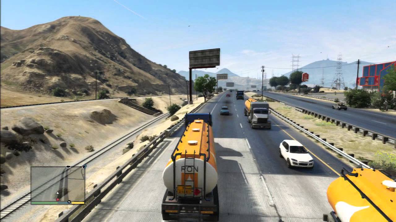 GTA 5 FUEL TRAILER TRUCK EXPLOSION HIGH WAY