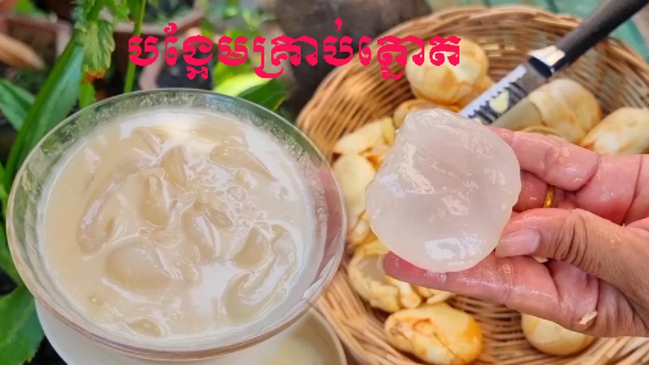 របៀបធ្វើបង្អែមបបរគ្រាប់ត្នោត ខាប់និងឈ្ងុយឆ្ងាញ់ [Delicious Palm Seed Dessert Recipe]