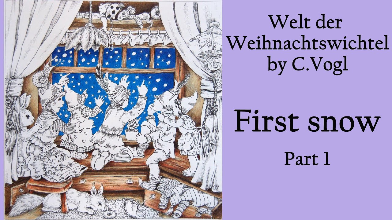 First snow. Part 1 #Coloring in 'Welt der Weihnachtswichtel' by Christl Vogl #adultcoloring