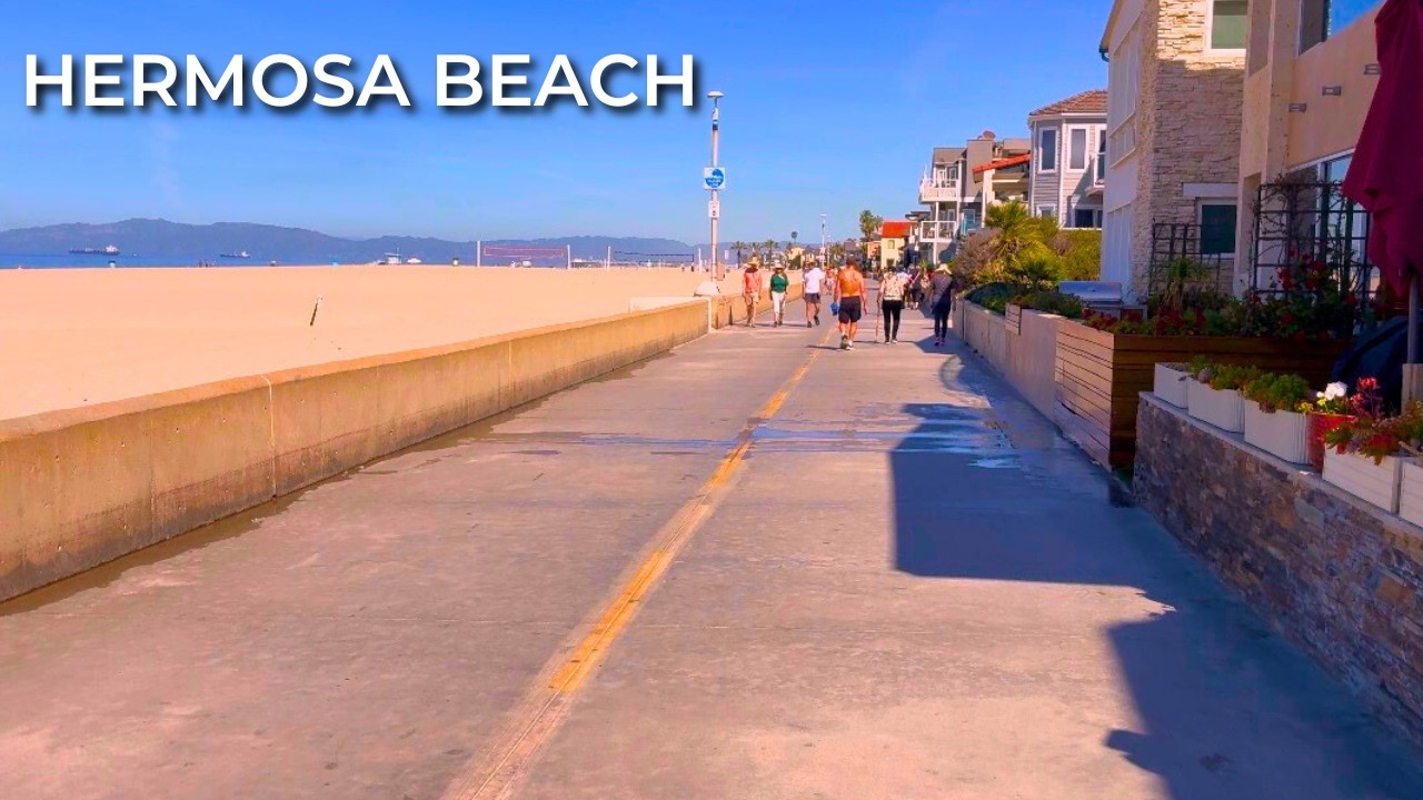Relaxing Hermosa Strand Walk 🇺🇸 California Beach Scenery | 4K 60FPS