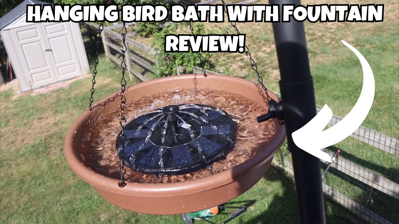 AISITIN Hanging Bird Bath with Solar Fountain Pump REVIEW!