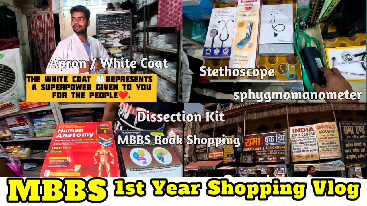 MBBS 1st Yr Shopping📚🩺 ||Things to Buy Before Entering Medical College #mbbs #aiims #doctor