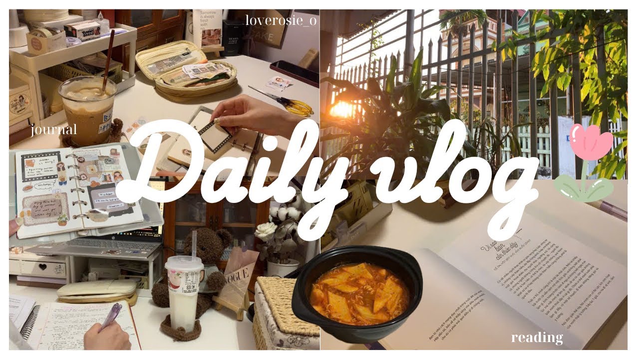 Daily vlog | desk setup, study, journal, coffee and chill