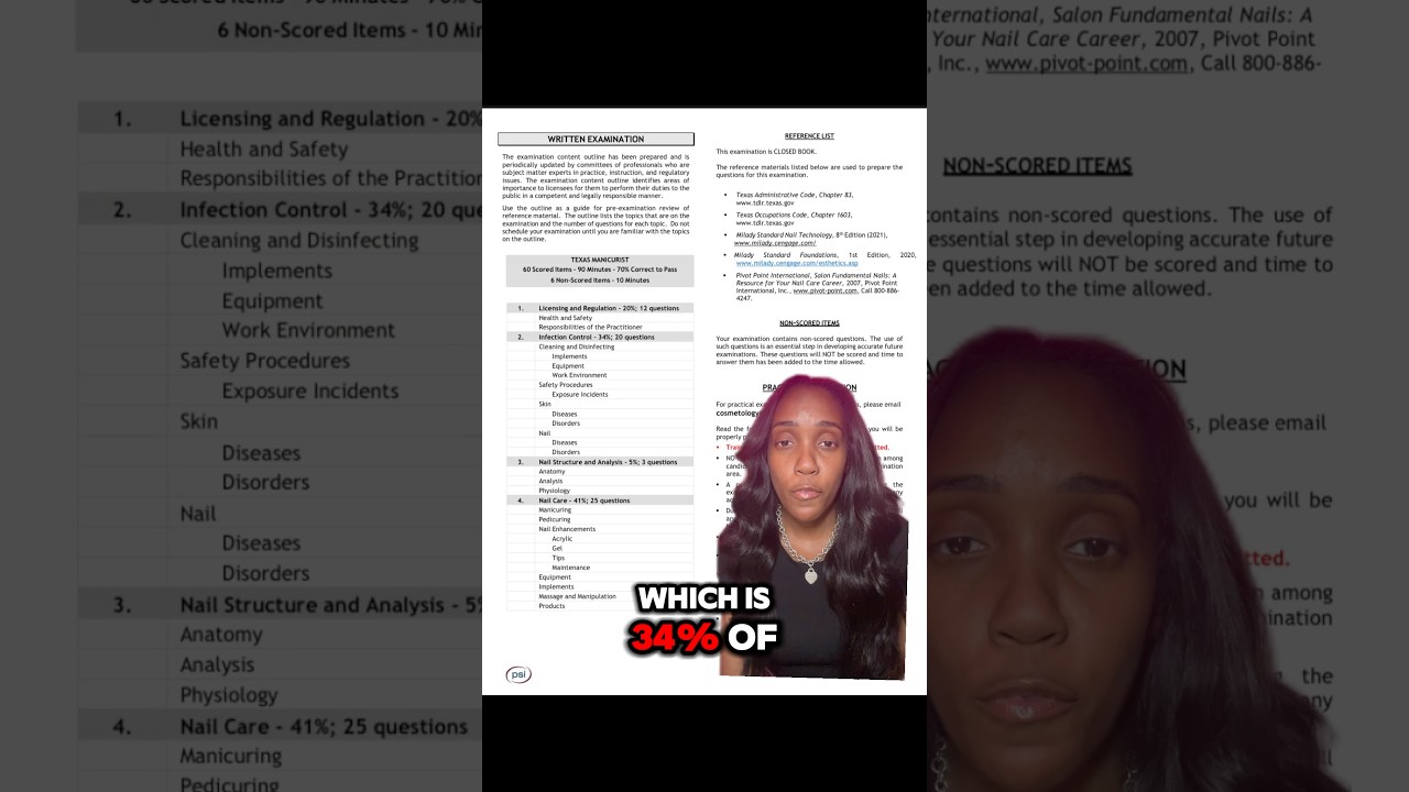 Texas Nail Tech State Board Exam Part 2 📚#stateboardexam #stateboardexamprep
