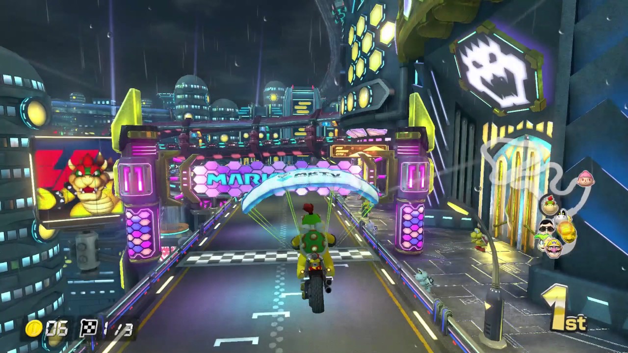 Mario Kart 8 Deluxe: Online VS Match #22 (3DS Neo Bowser City) [1080 HD]