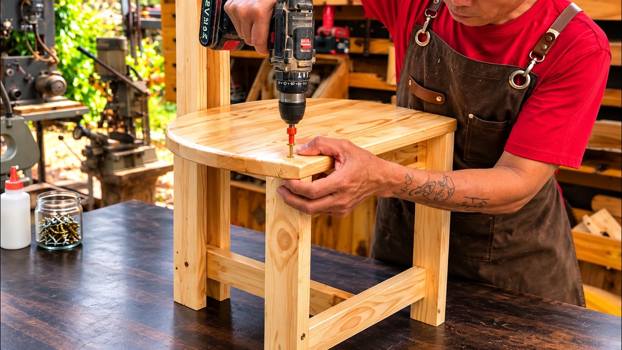 Great Creative Woodworking Ideas // How To Make A Neat Folding Chair With A Unique Folding Mechanism