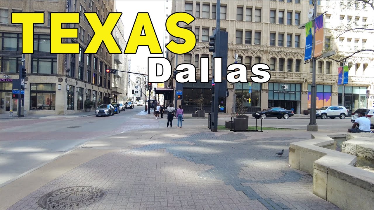 Dallas Texas Downtown Walk USA 4K