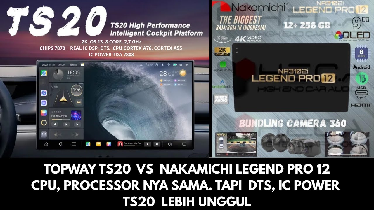 Adu  Teknologi Head Unit Android TS20 VS Nakamichi Legend Pro  12