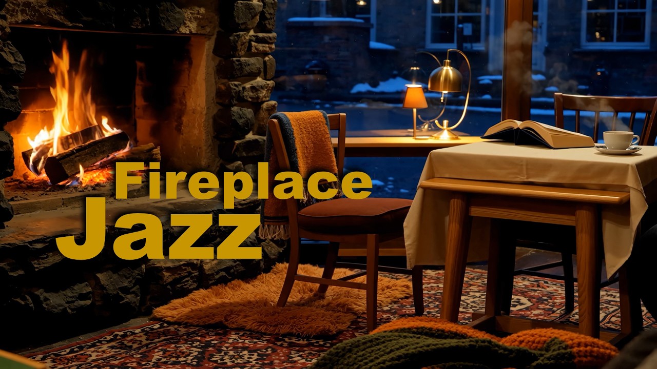 A Warm Embrace: Enveloping Evening Jazz by the Fireside 🥂✨