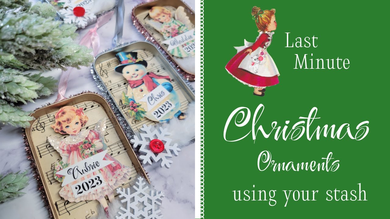 Last minute Christmas Ornaments using up your stash! #christmascrafting