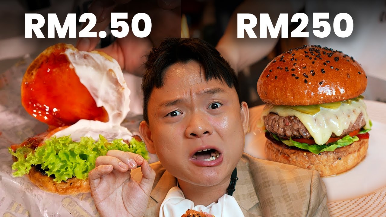 RM 2.50 VS RM 250 Burger Meal in Malaysia🇲🇾 Cheapest VS Expensivest!