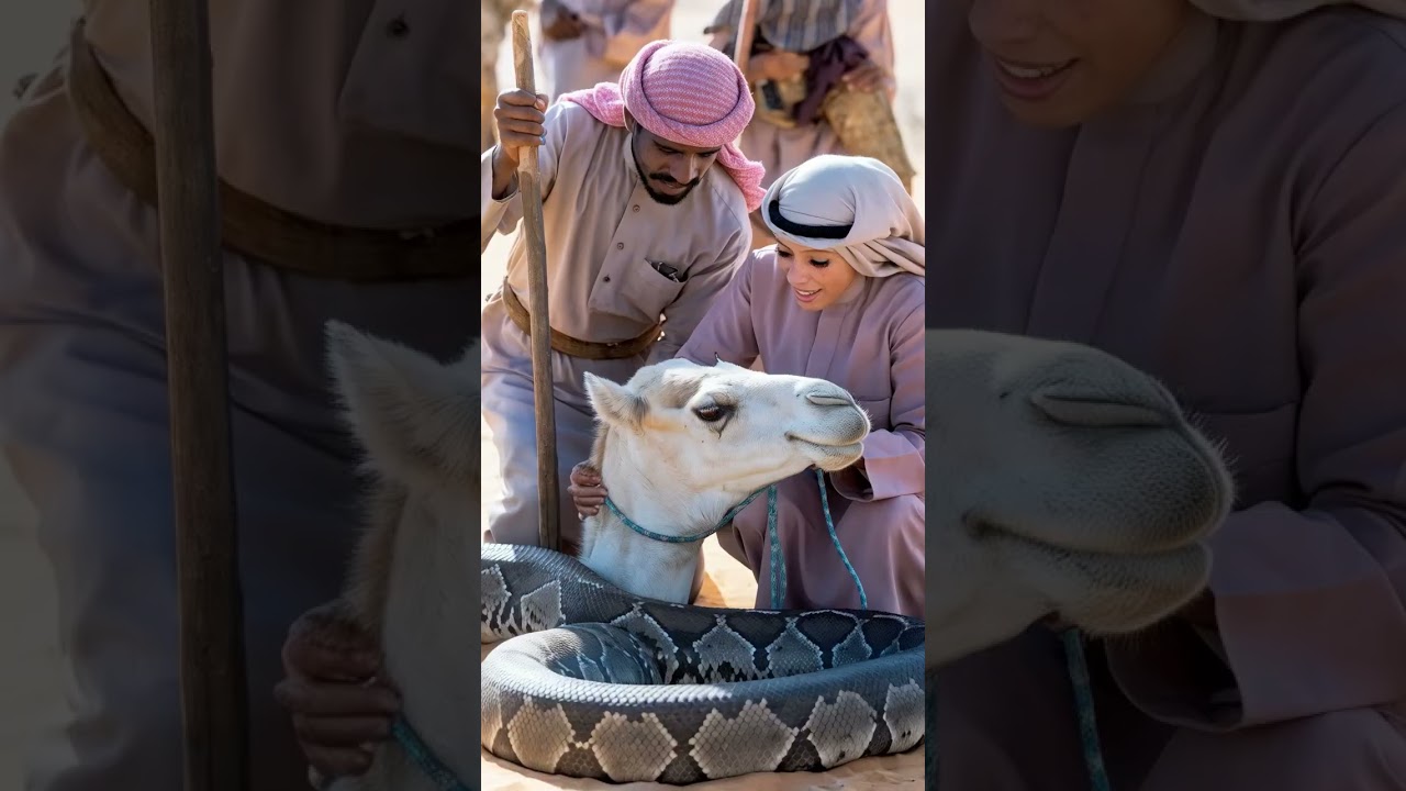 Python Attack on a Camel Near an Oasis