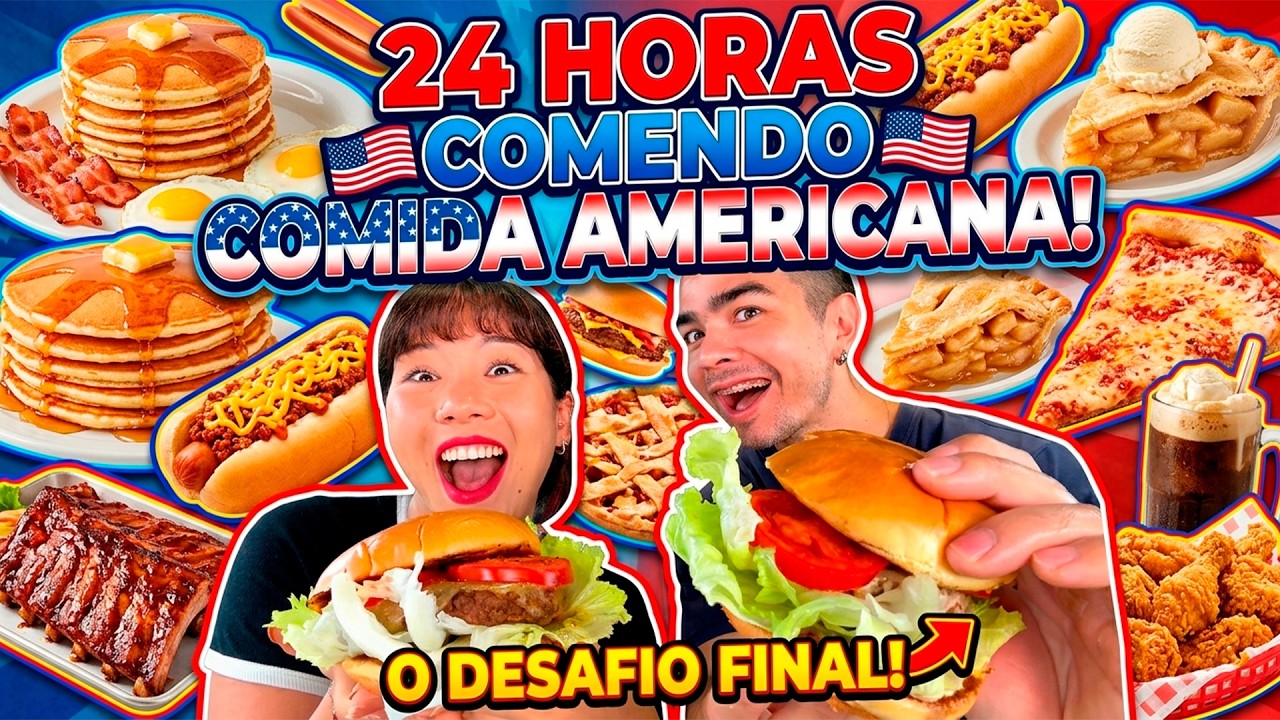 Comemos APENAS Comidas Americanas por 24 HORAS 😱 Olha no que deu!
