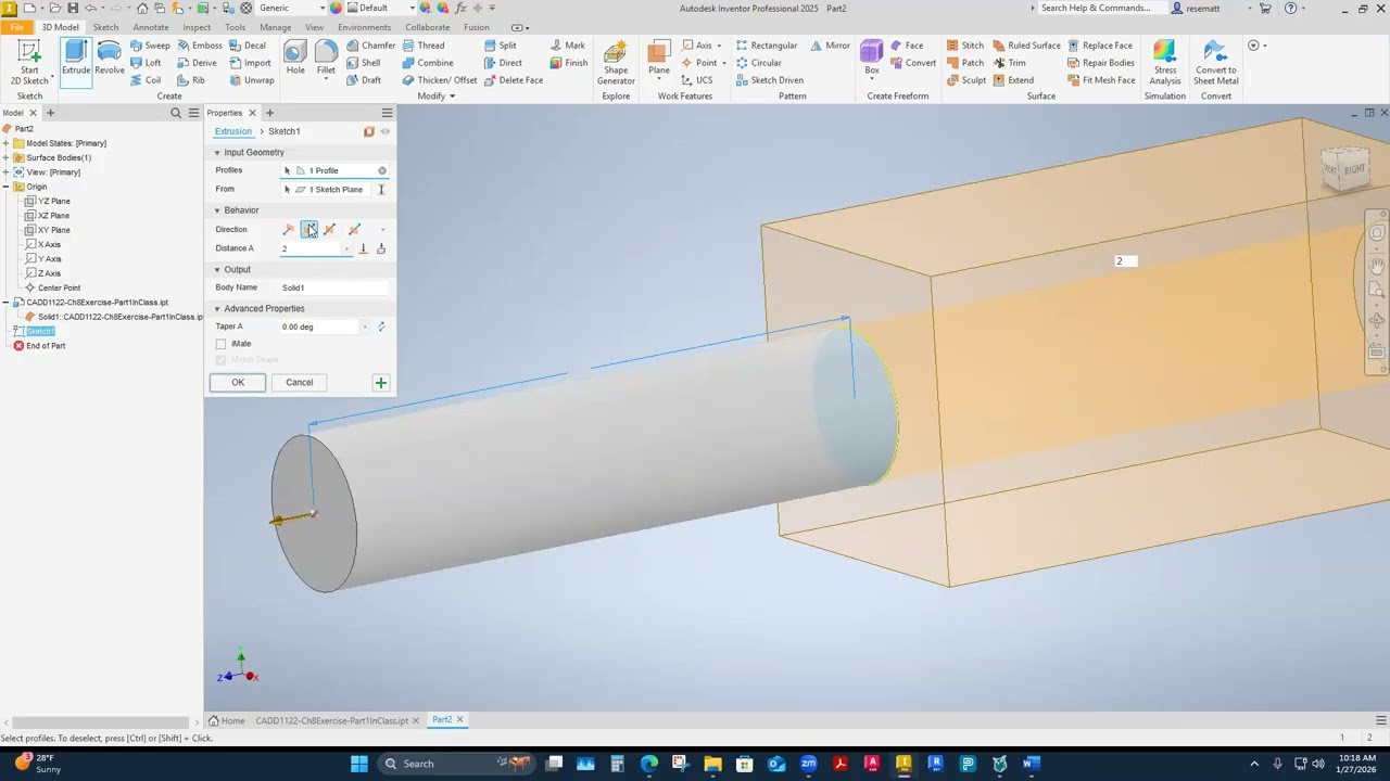 CADD 1122 Ch 8 Exercise Part 1