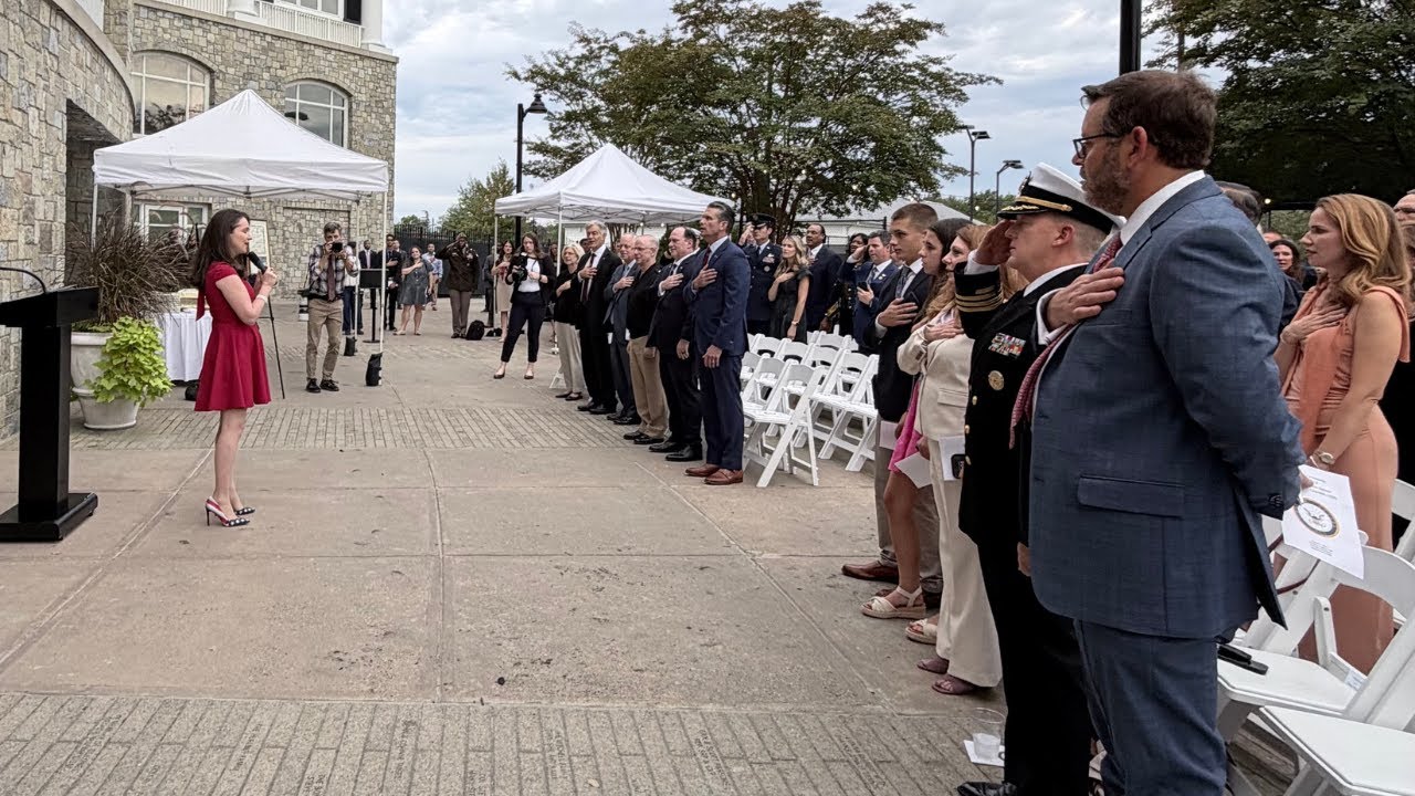 Carrie Sheffield Sings For Pete Hegseth Leading Sean Spicer’s U.S. Navy Captain Promotion