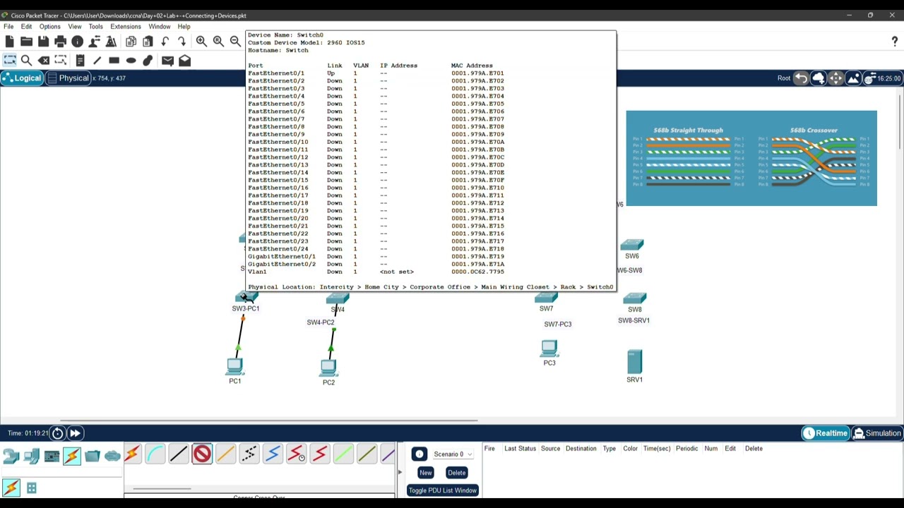 חיבור התקני רשת ב-Packet Tracer | בחירת כבלים נכונה (CCNA)
